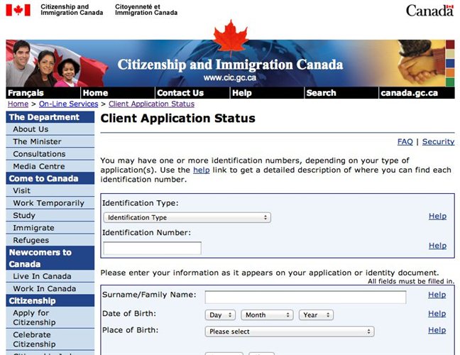 اشتباه در سایت اداره مهاجرت هنگام چک وضعیت پرونده